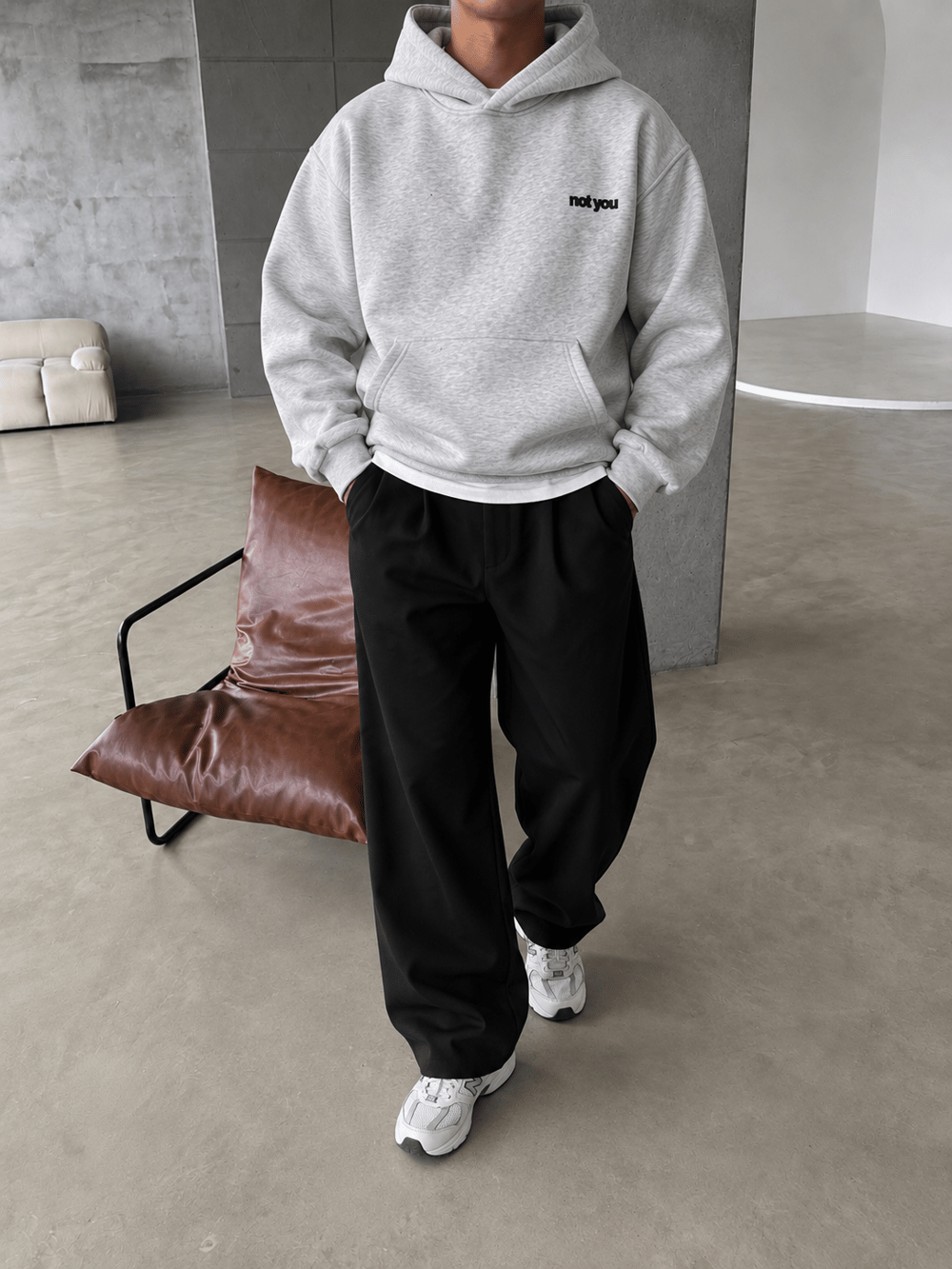 Not You Baskılı Premium Hoddie