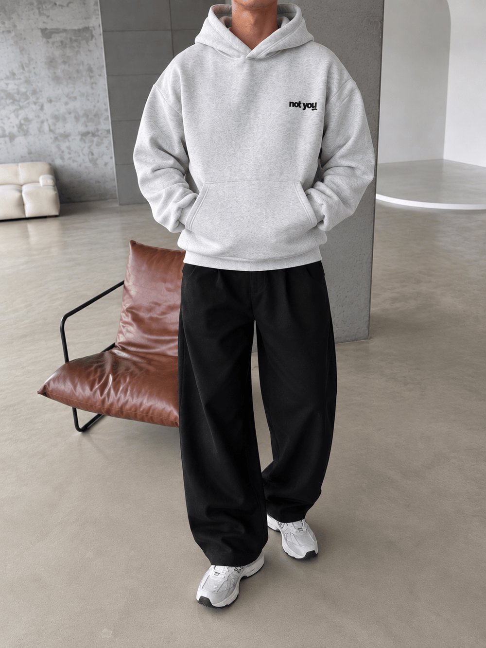 Not You Baskılı Premium Hoddie