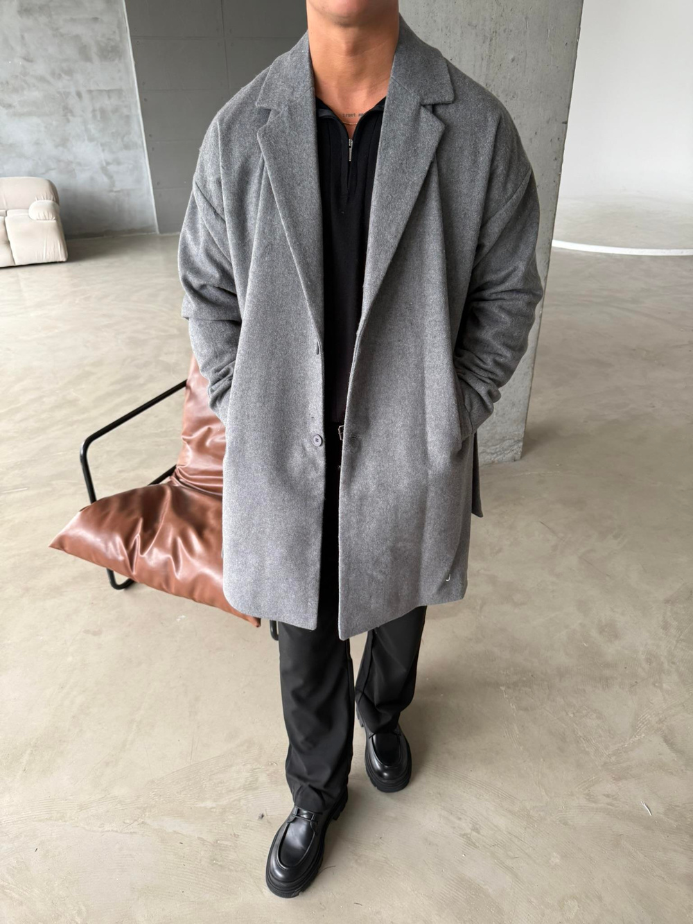 Old Money Erkek Kaban - Gri