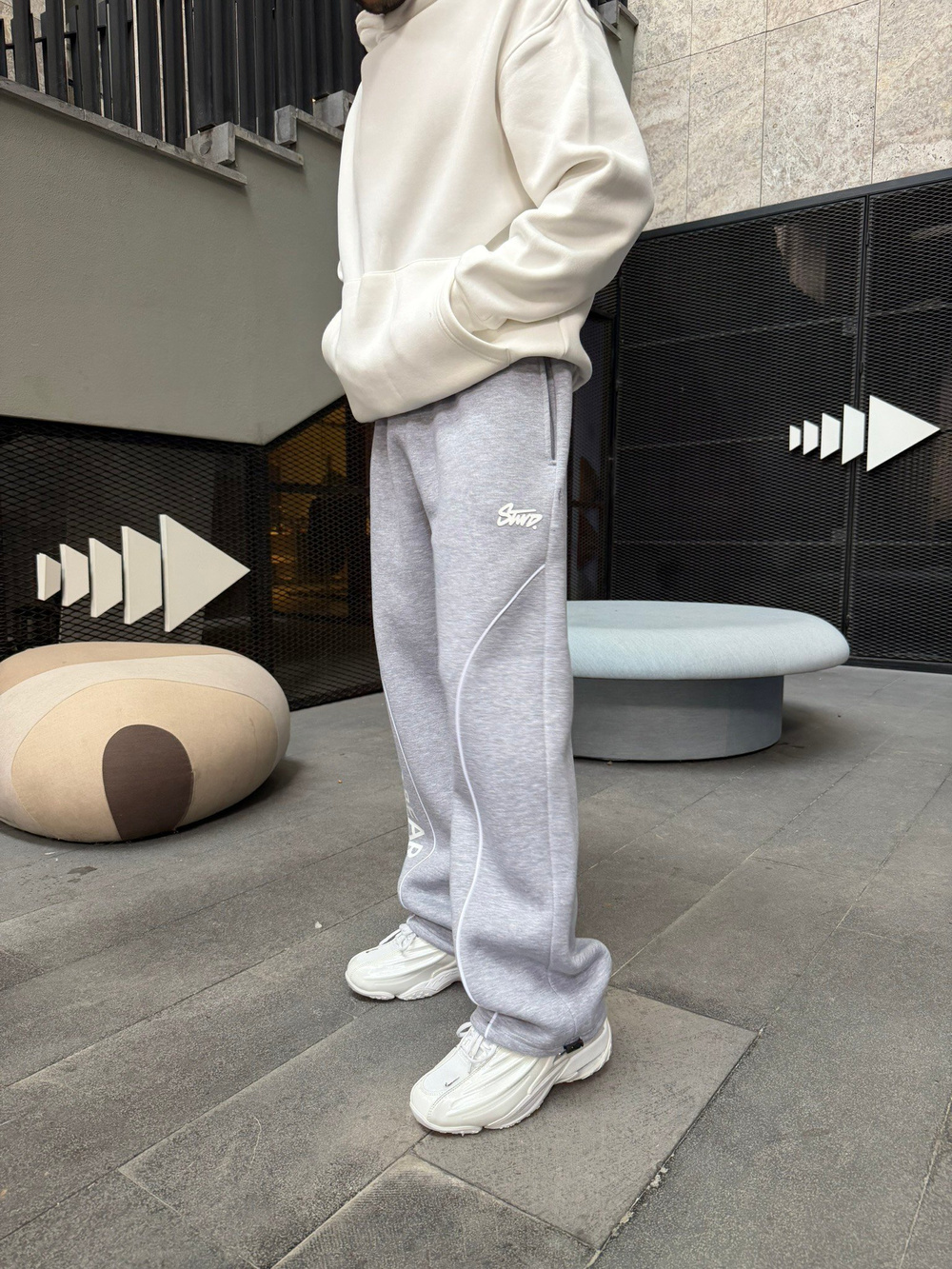 P&B Detaylı Baggy Premium Eşofman - Gri