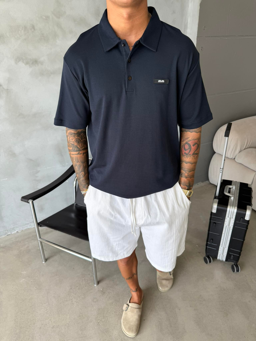 Polo Yaka MM Basic T-Shirt - Lacivert