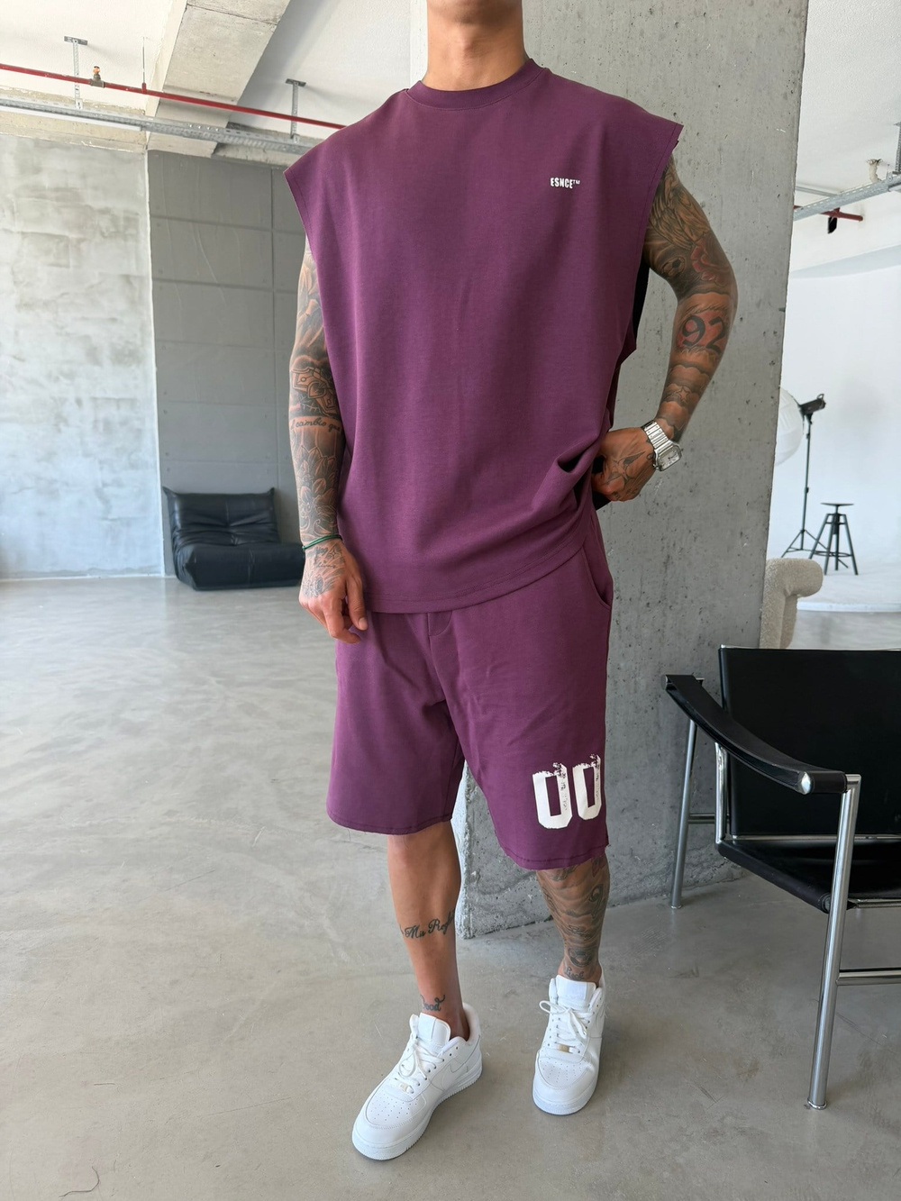 Premium 00 Esnce TM Sıfır Kol T-Shirt - Bordo