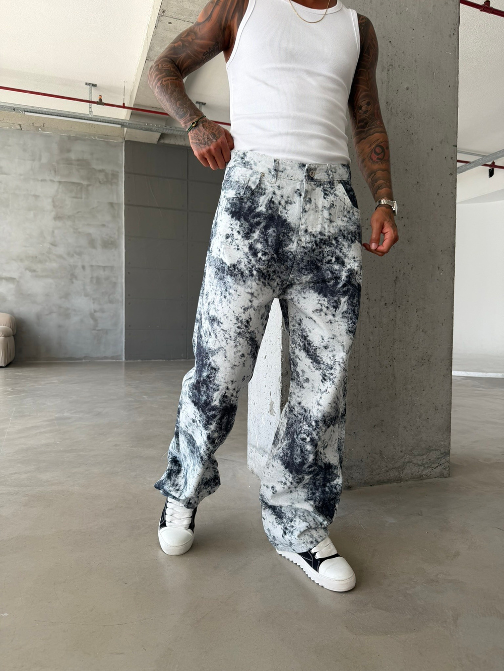 Premium Acid Marble Baggy Jean