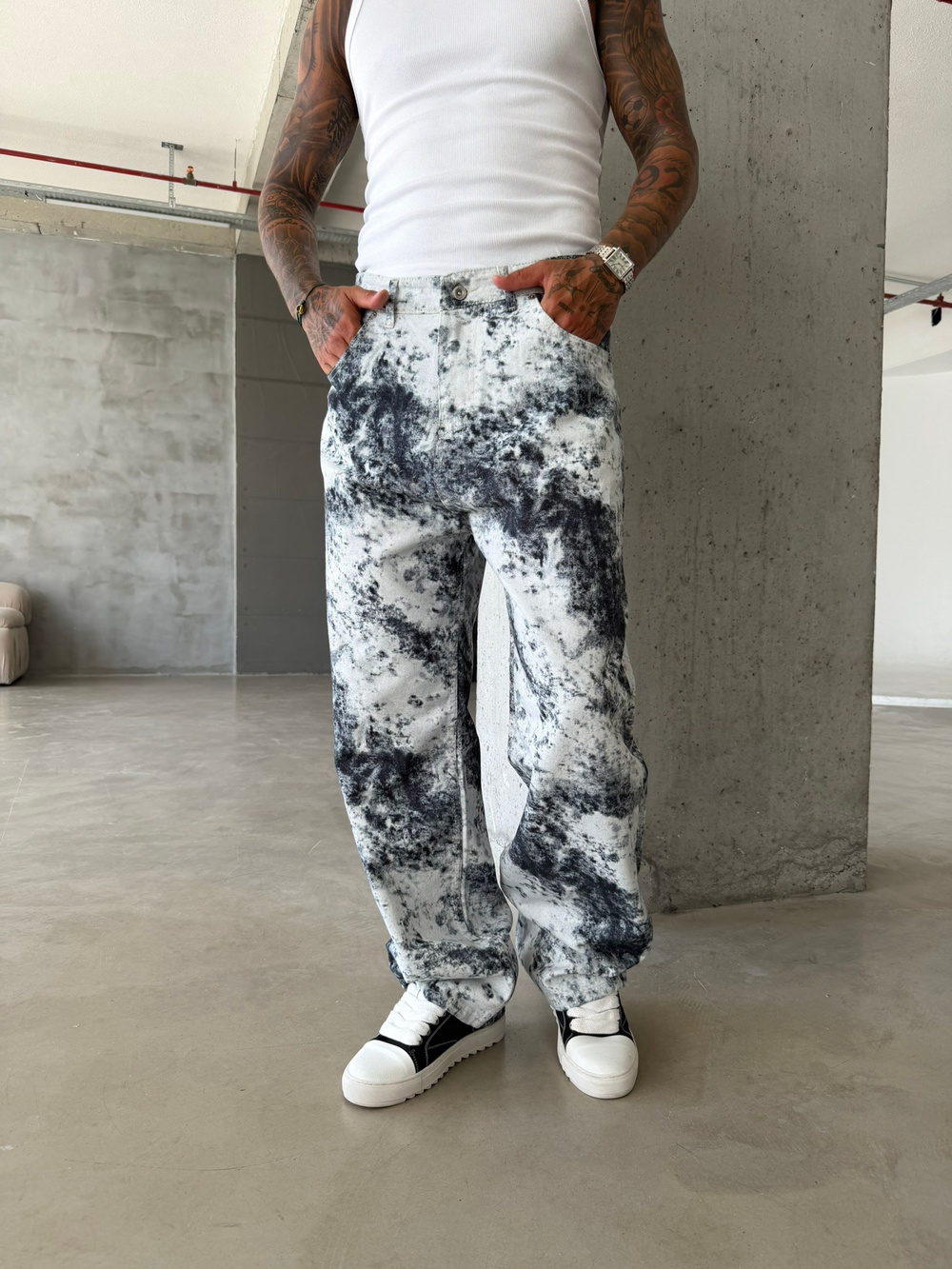 Premium Acid Marble Baggy Jean