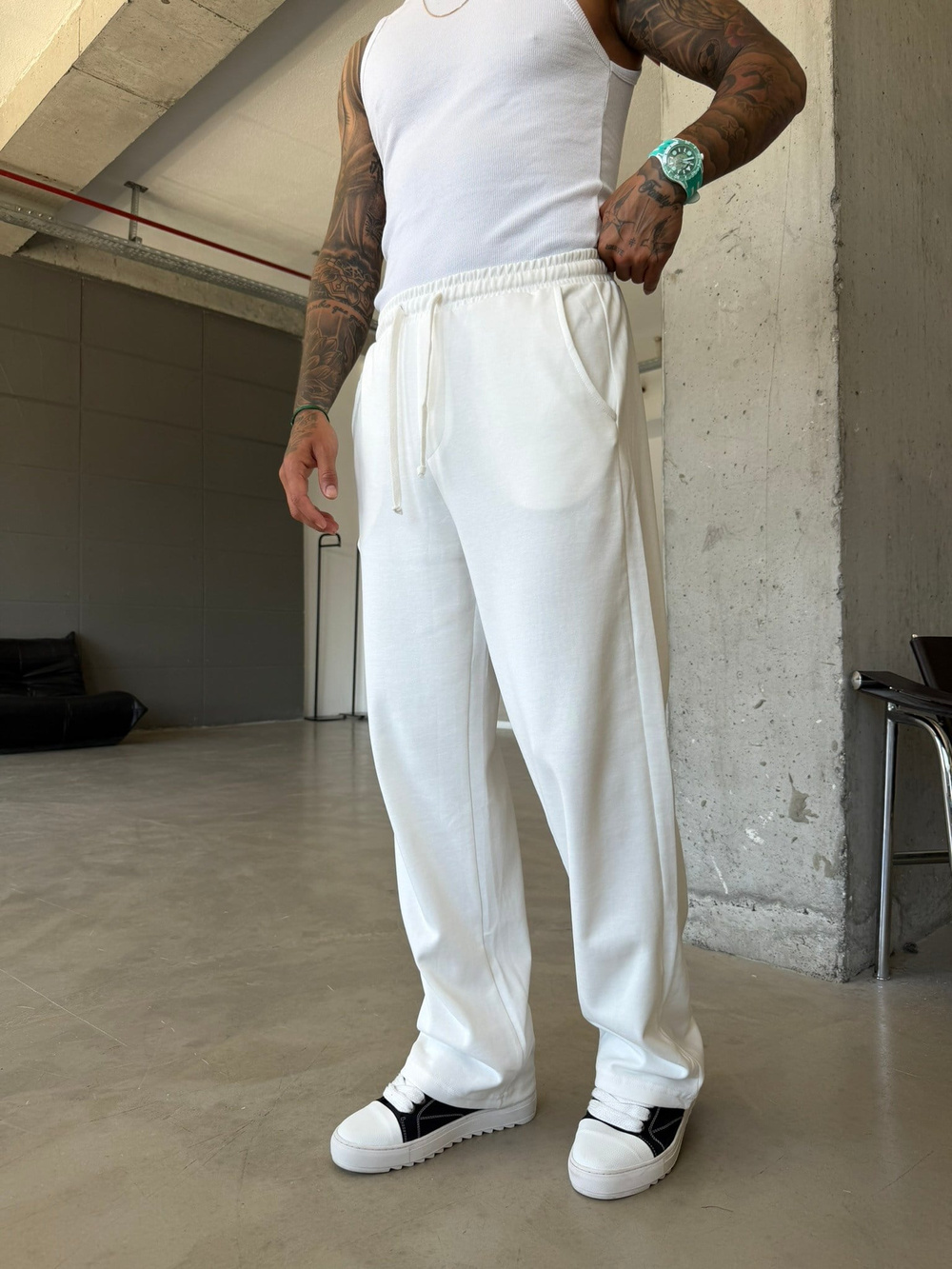 Premium Basic Baggy Eşofman - Beyaz