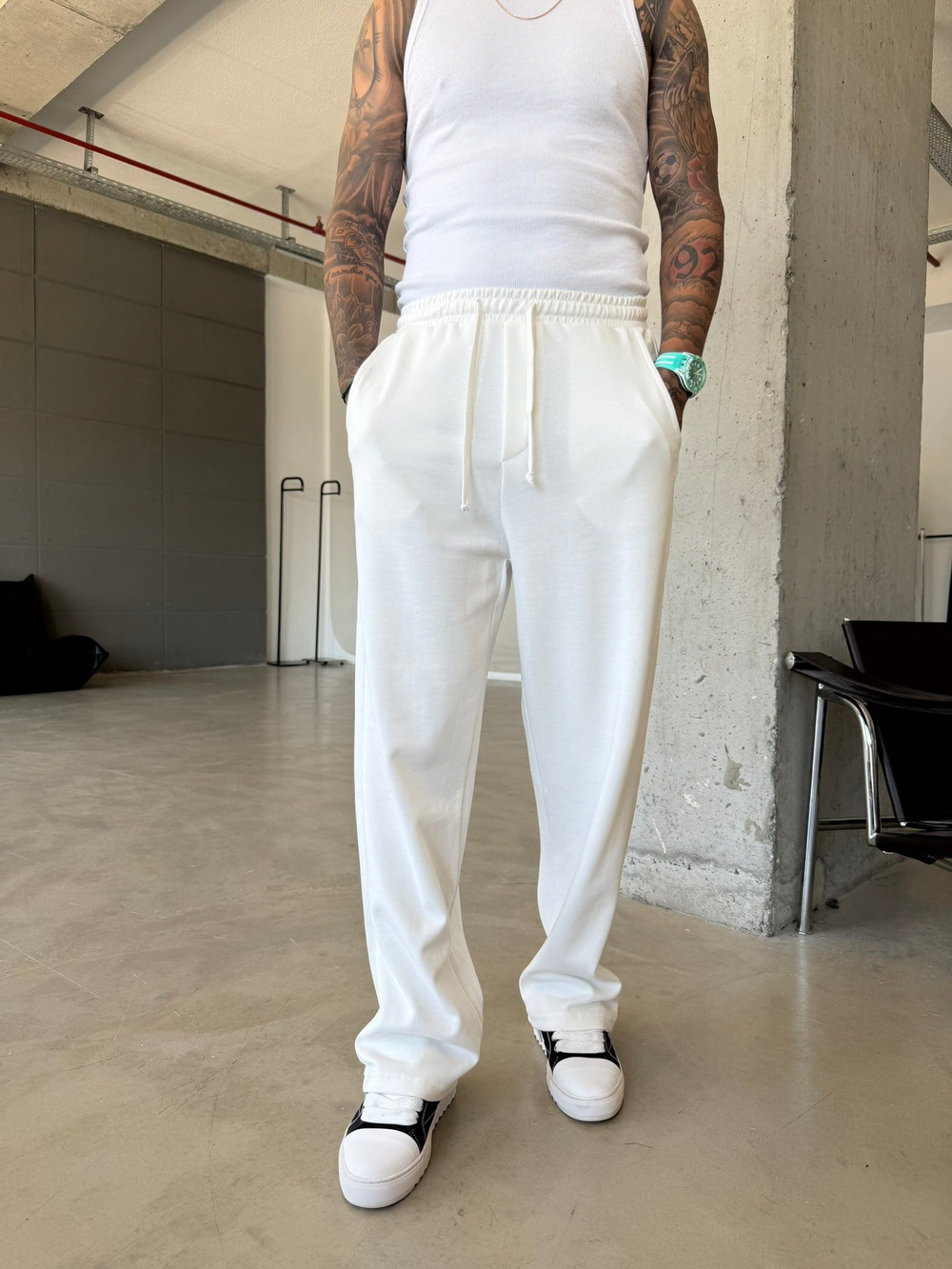 Premium Basic Baggy Eşofman - Beyaz