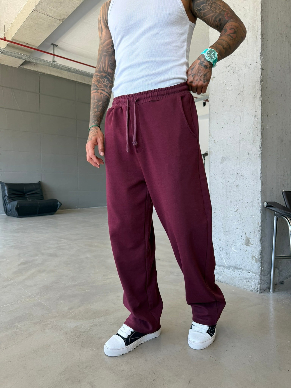 Premium Basic Baggy Eşofman - Bordo