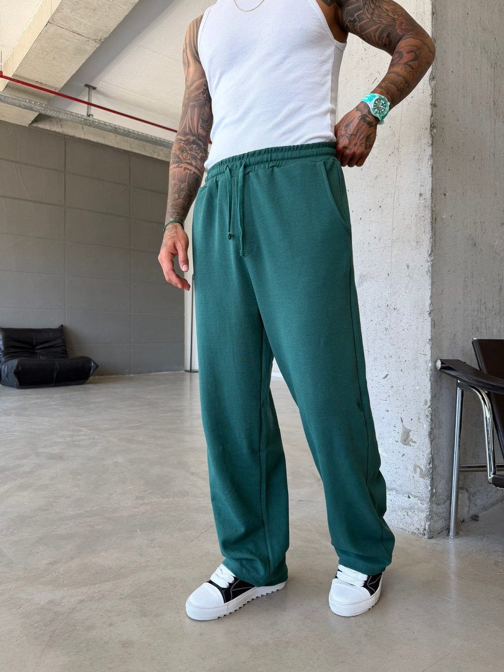 Premium Basic Baggy Eşofman - Yeşil
