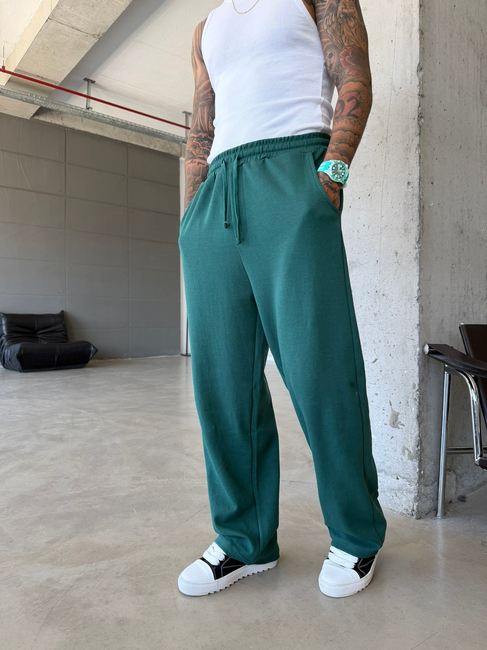 Premium Basic Baggy Eşofman - Yeşil