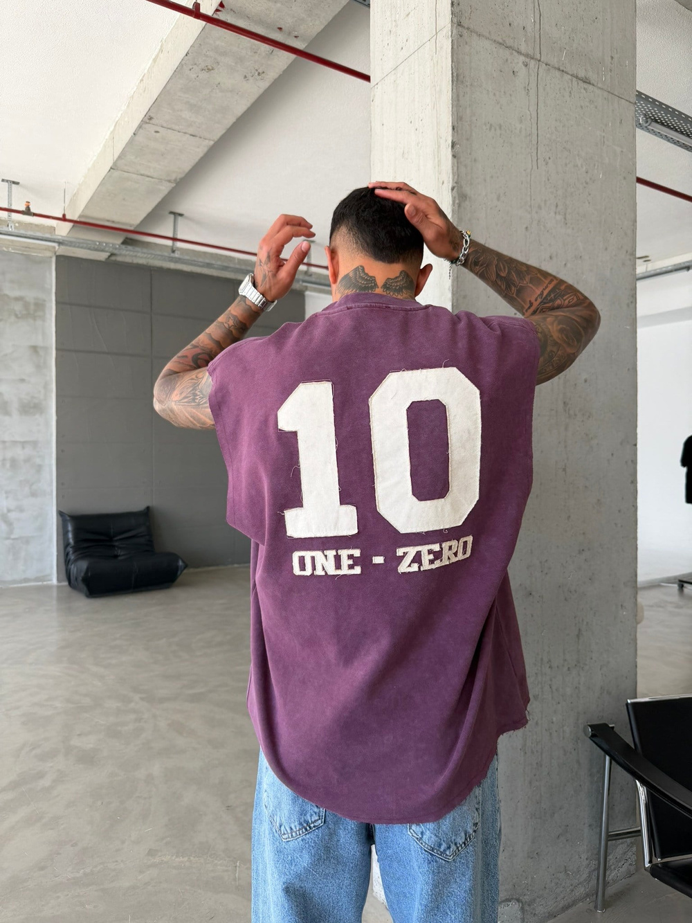 Premium One - Zero Nakışlı Sıfır Kol T-Shirt - Bordo