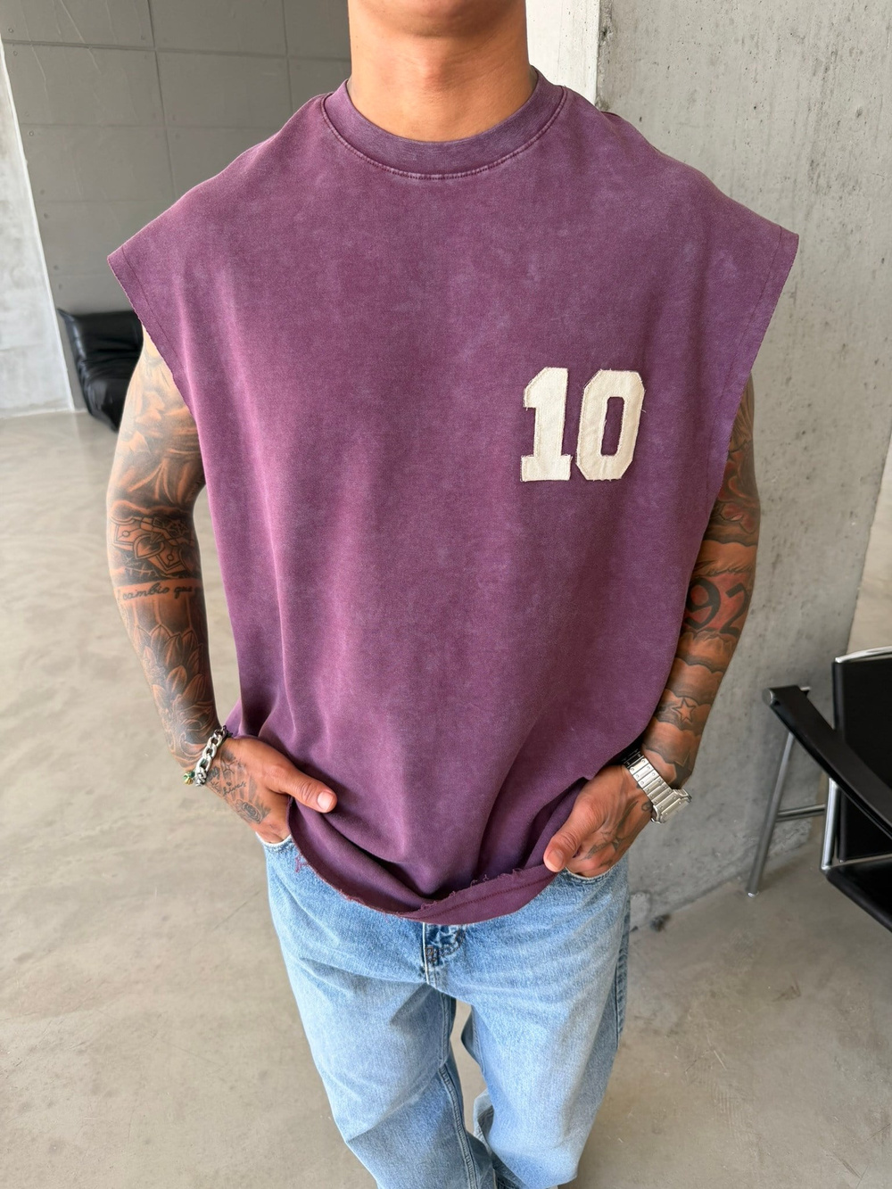 Premium One - Zero Nakışlı Sıfır Kol T-Shirt - Bordo