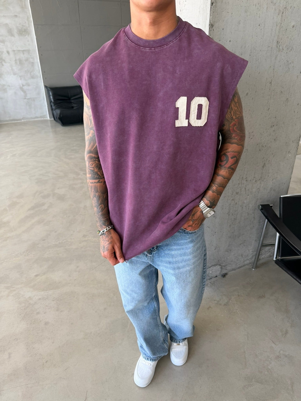 Premium One - Zero Nakışlı Sıfır Kol T-Shirt - Bordo