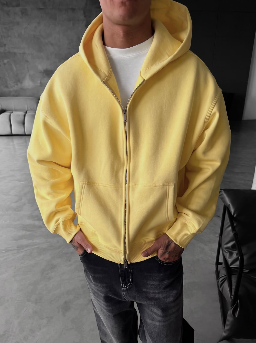 Puffer Boxy Fit Zippered Hoodie