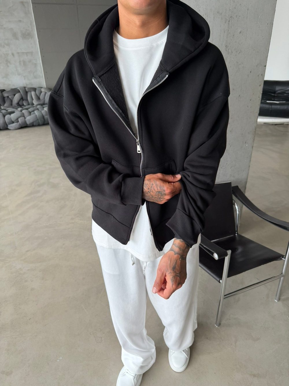 Puffer Boxy Fit Zippered Hoodie