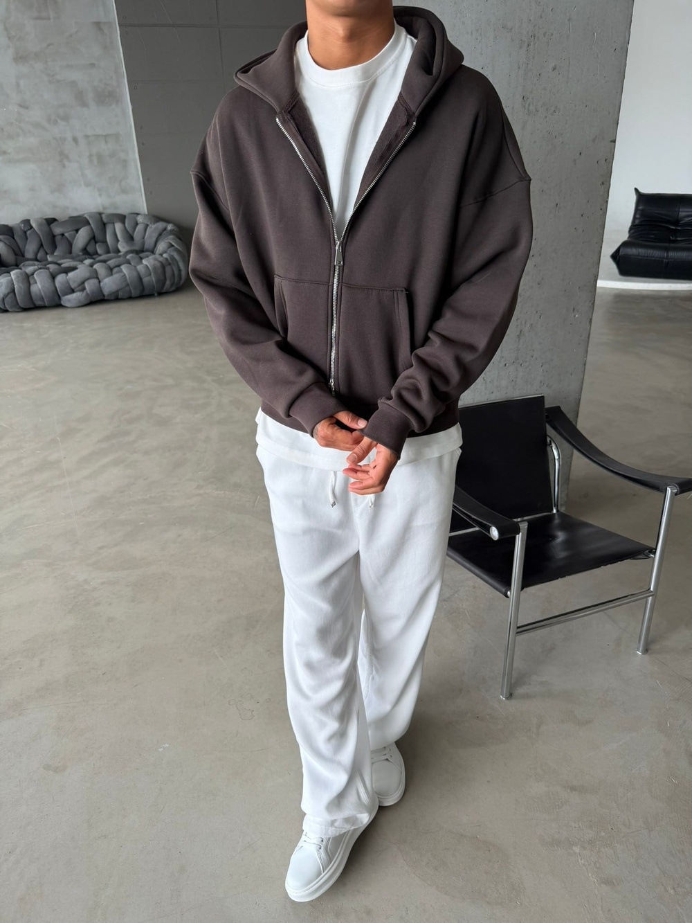 Puffer Boxy Fit Zippered Hoodie