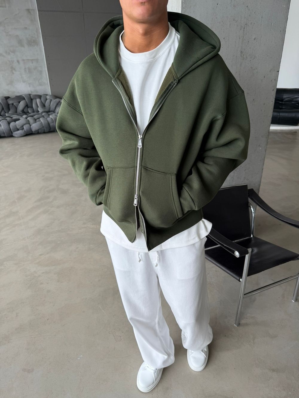 Puffer Boxy Fit Zippered Hoodie