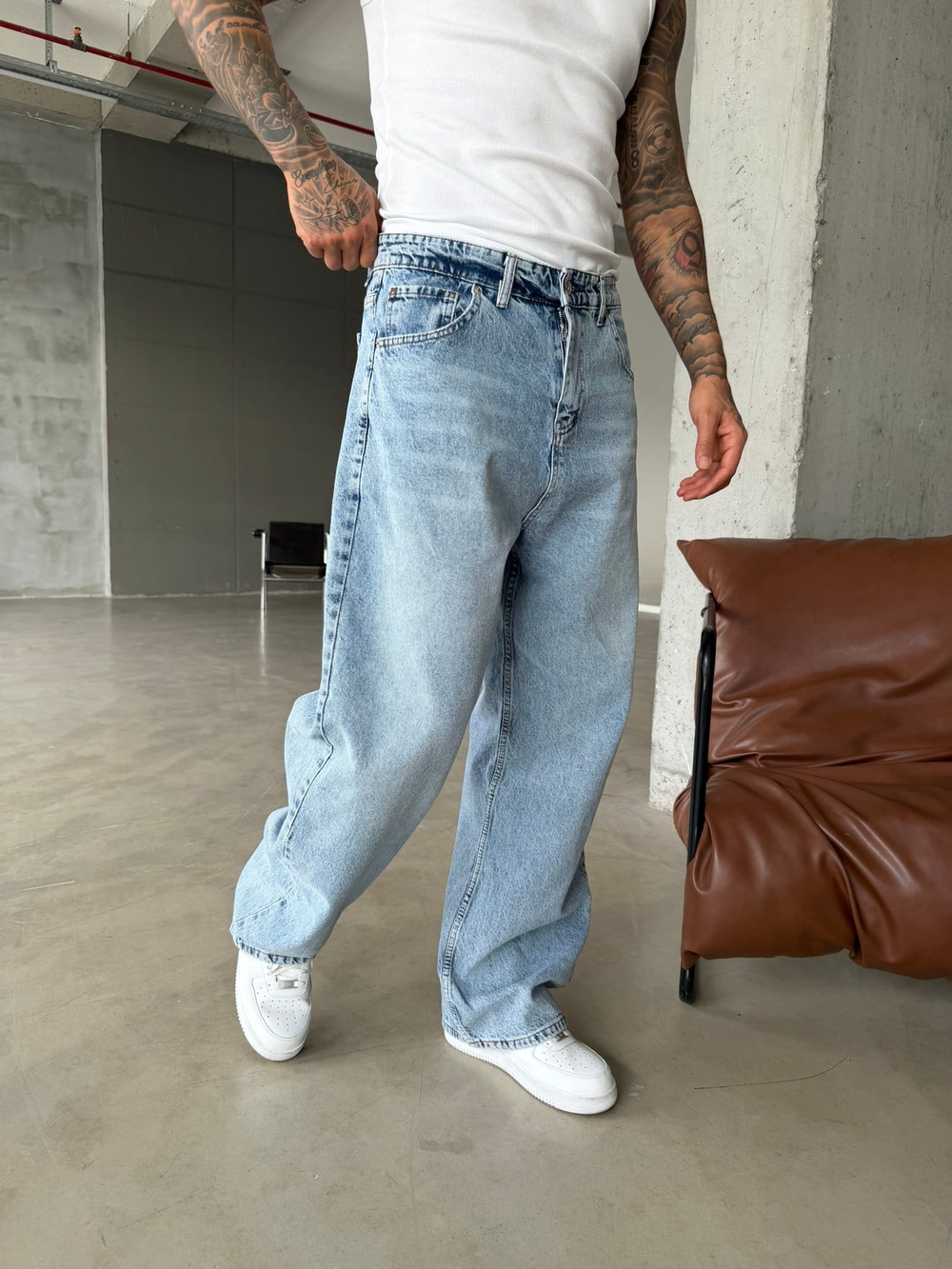Relax Fit Baggy Premium Pantolon - Mavi