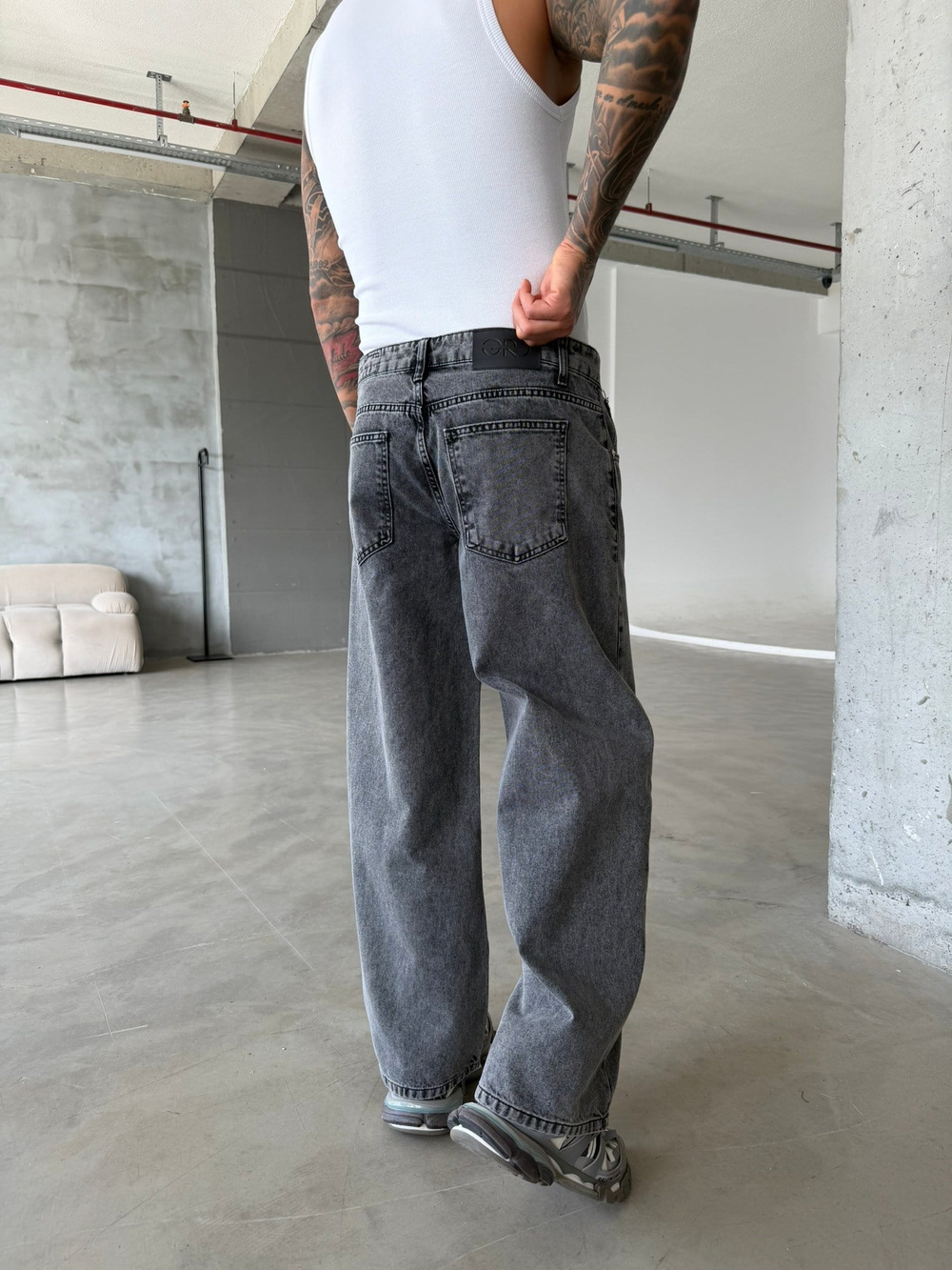 Relax Super Baggy Pantolon - Gri