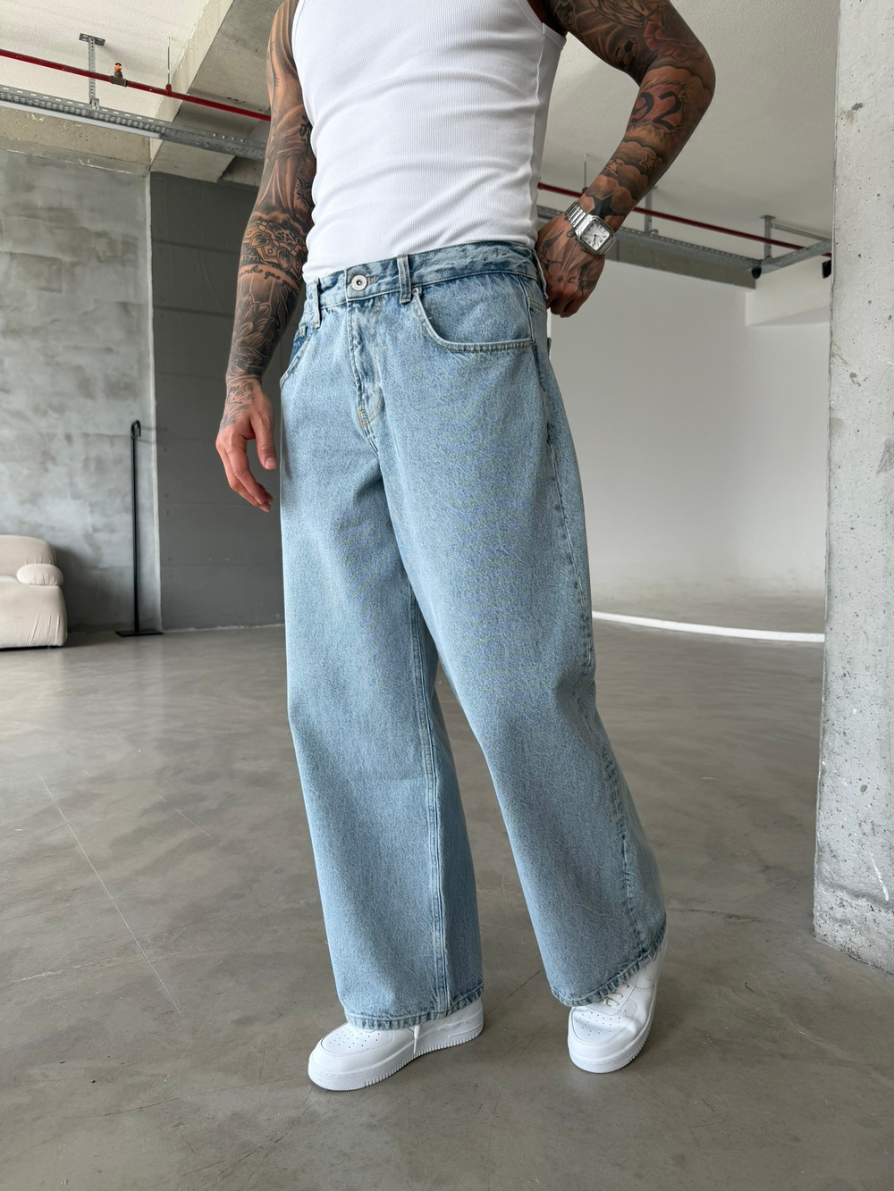 Relax Super Baggy Pantolon - Mavi