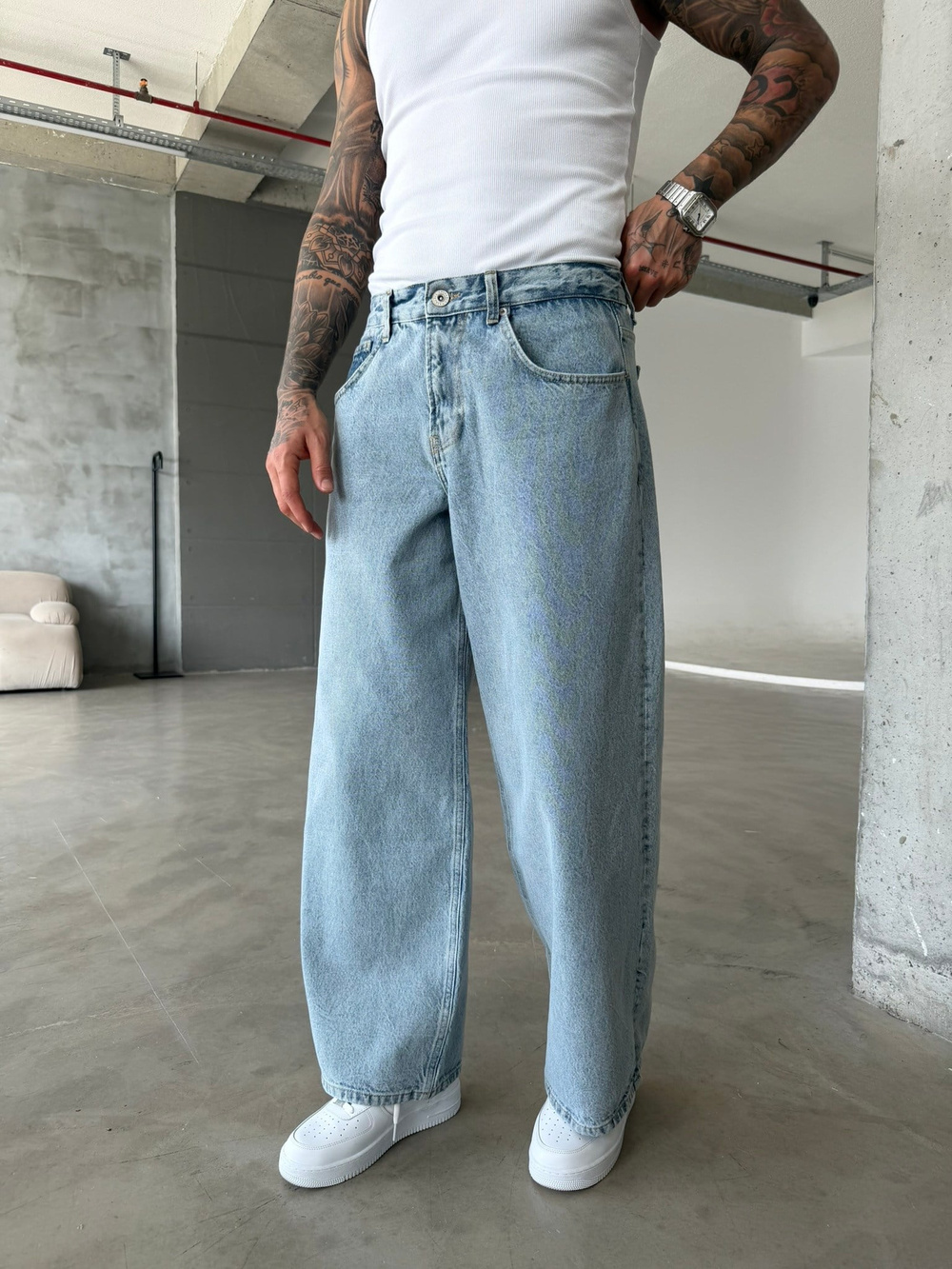 Relax Super Baggy Pantolon - Mavi