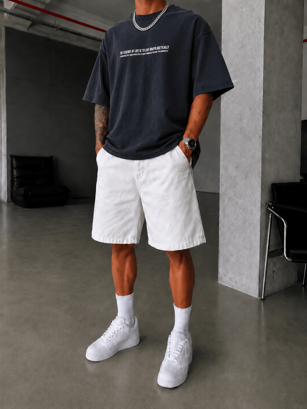 Renegade Yıkamalı Oversize T-Shirt -Siyah