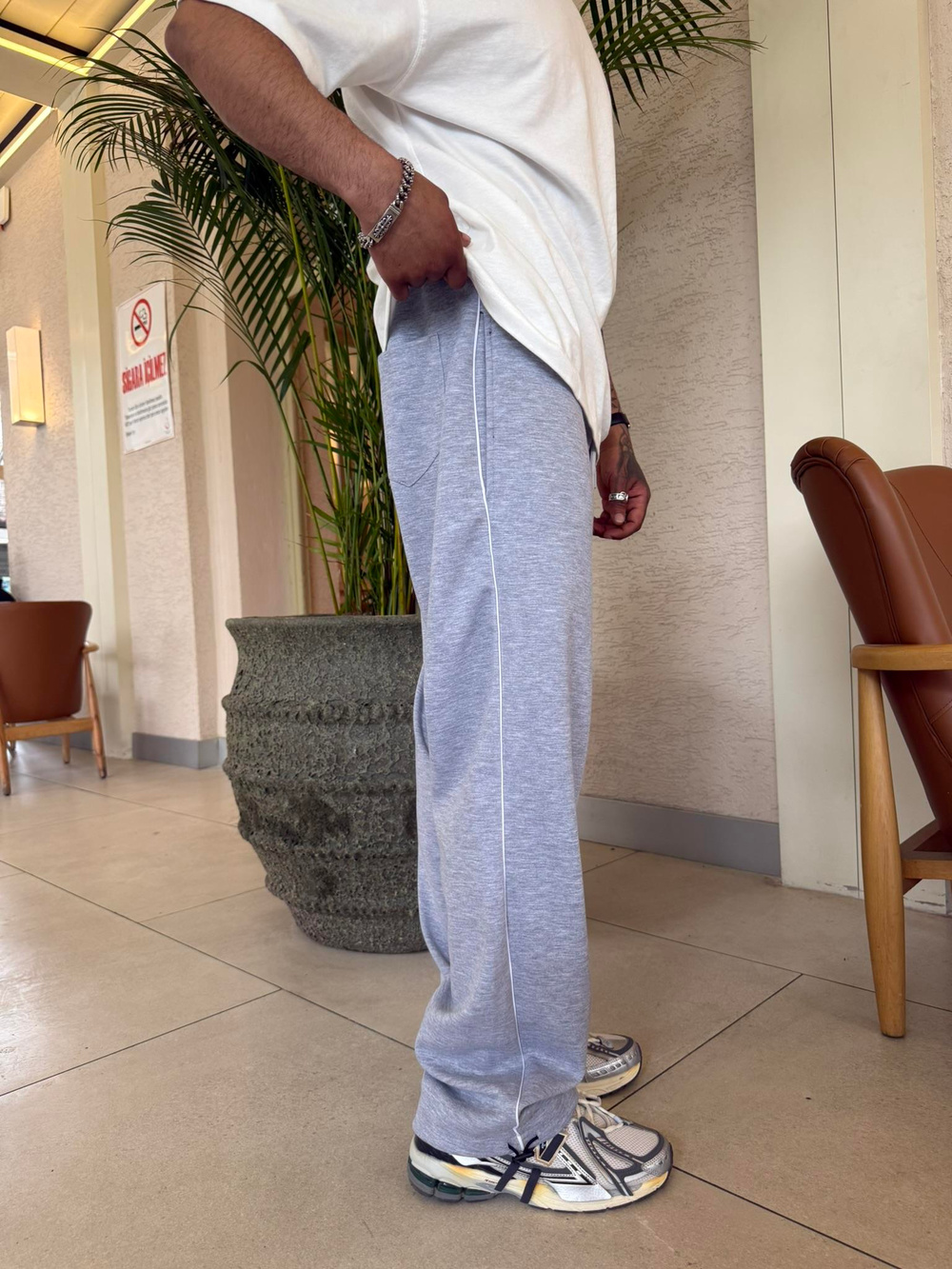 Şerit Detaylı SW Bagyy Eşofman - Gri