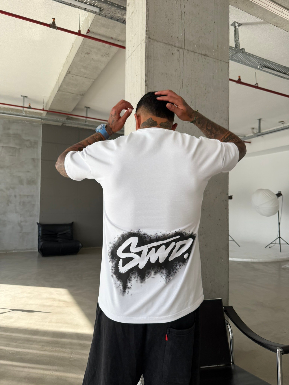 Smoke Signature Oversize T-Shirt - Beyaz