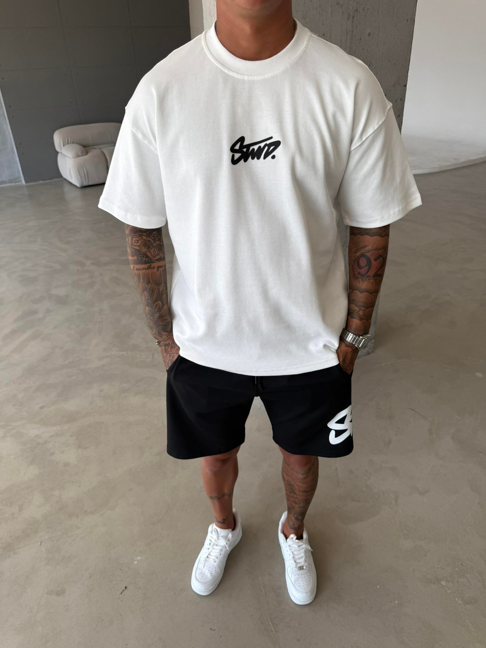 SW Basic Enjeksiyon Baskı T-Shirt - Beyaz