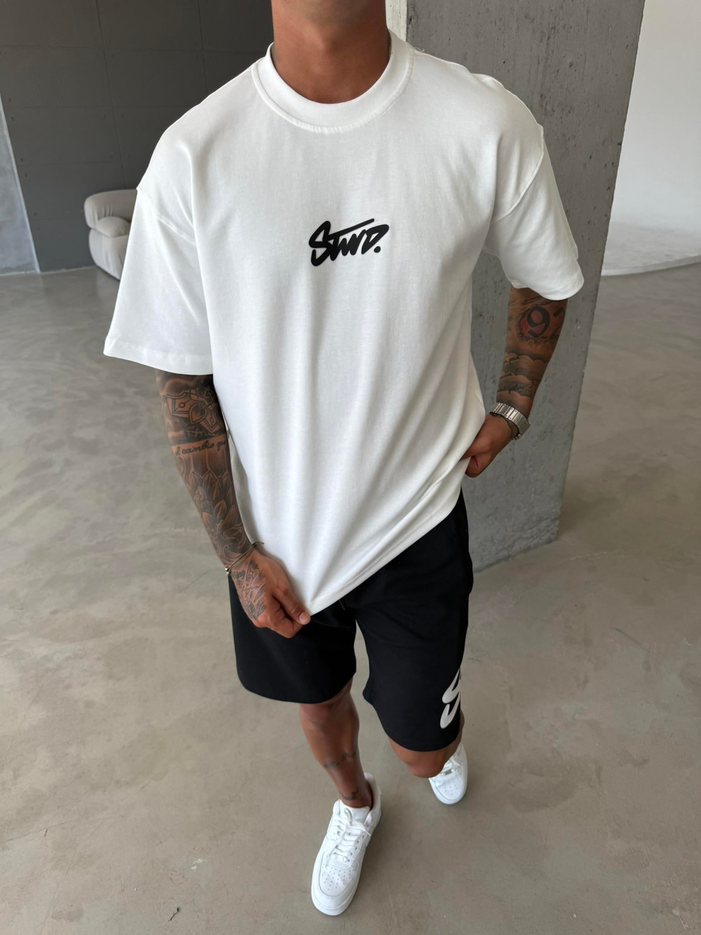 SW Basic Enjeksiyon Baskı T-Shirt - Beyaz