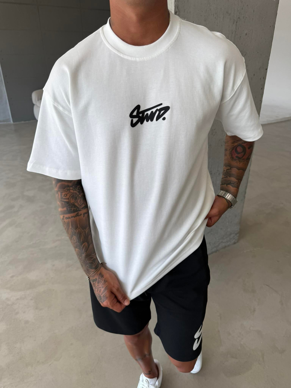 SW Basic Enjeksiyon Baskı T-Shirt - Beyaz