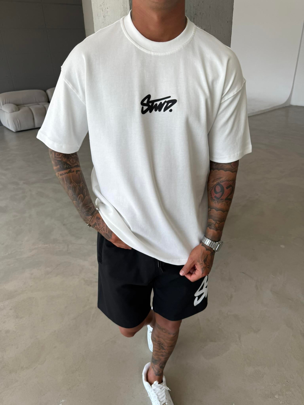 SW Basic Enjeksiyon Baskı T-Shirt - Beyaz