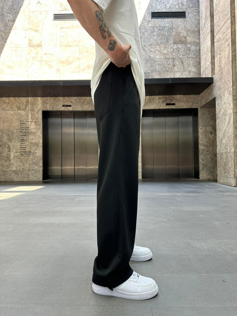 SW Nakışlı Baggy Lastik Paça Eşofman Altı