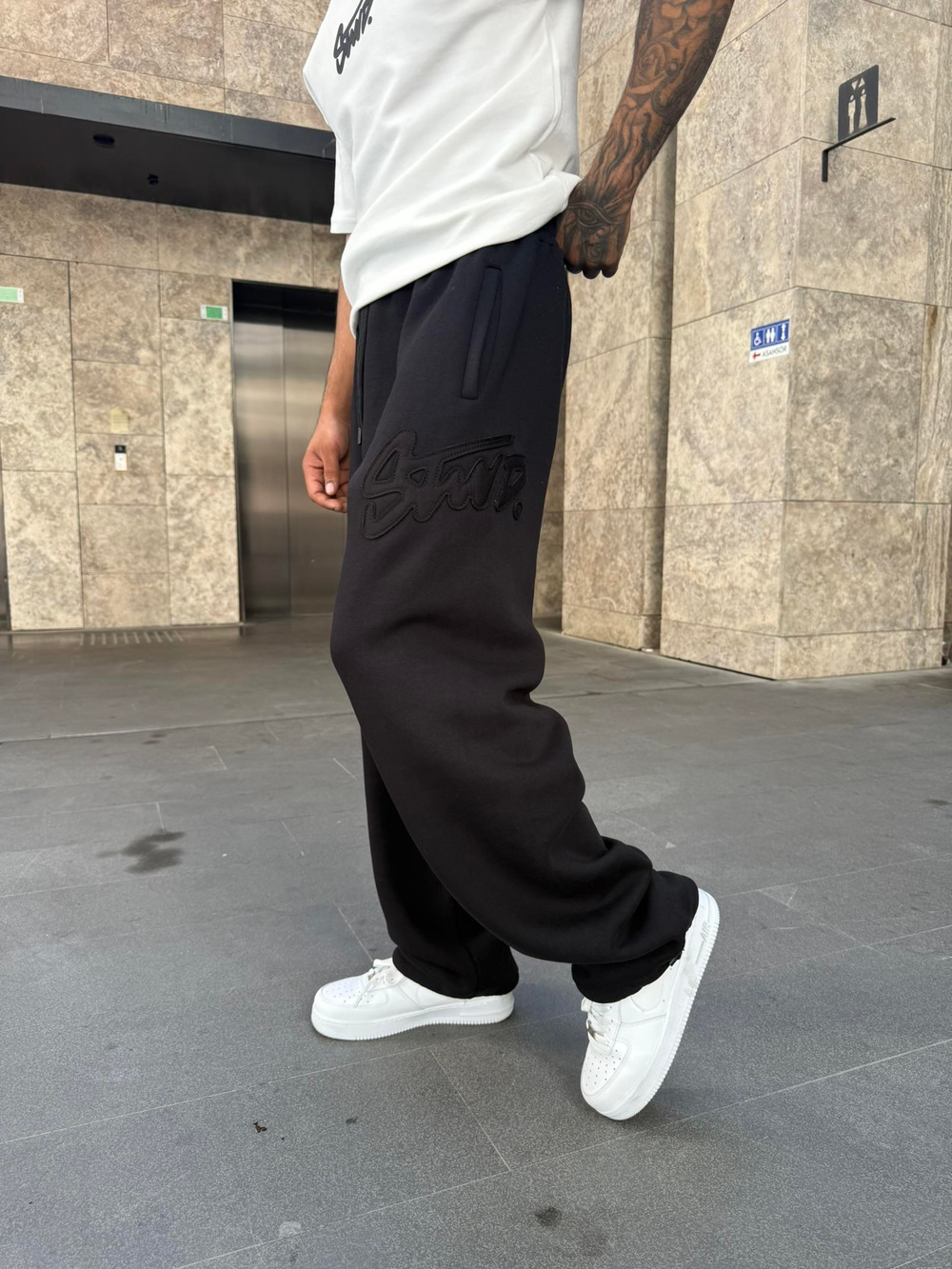 SW Lazer İşleme Eşofman Mevsimlik - Siyah