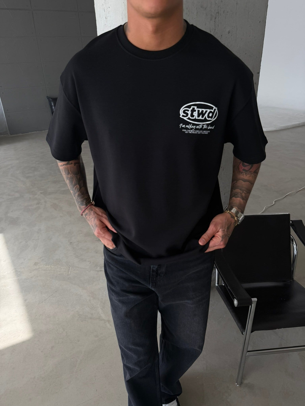 SW Premium Baskılı T-Shirt - Siyah