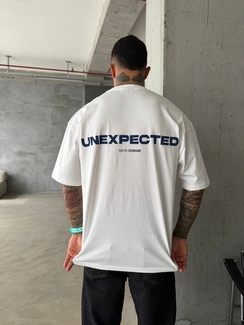Unexpexted Baskılı Premium T-Shirt - Beyaz