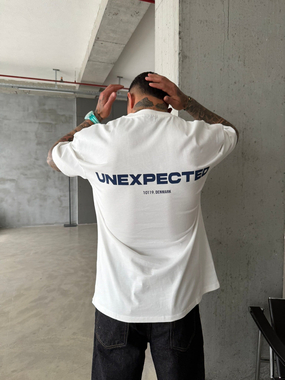 Unexpexted Baskılı Premium T-Shirt - Beyaz