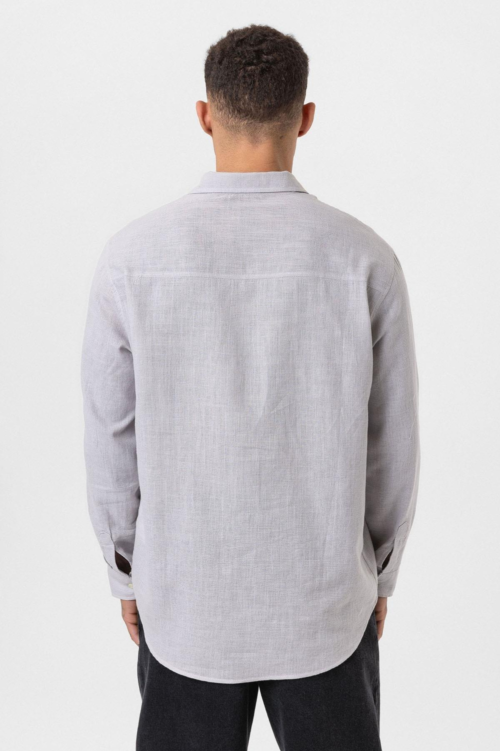 Uzun Kollu Basic Oversize Gömlek - Gri