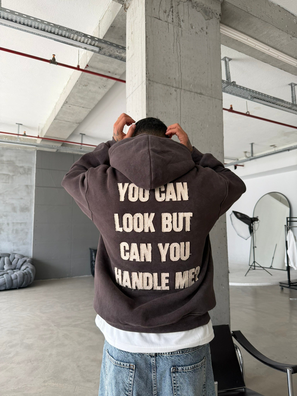 You Can Look But Acid  Yıkama Premium Hoodie