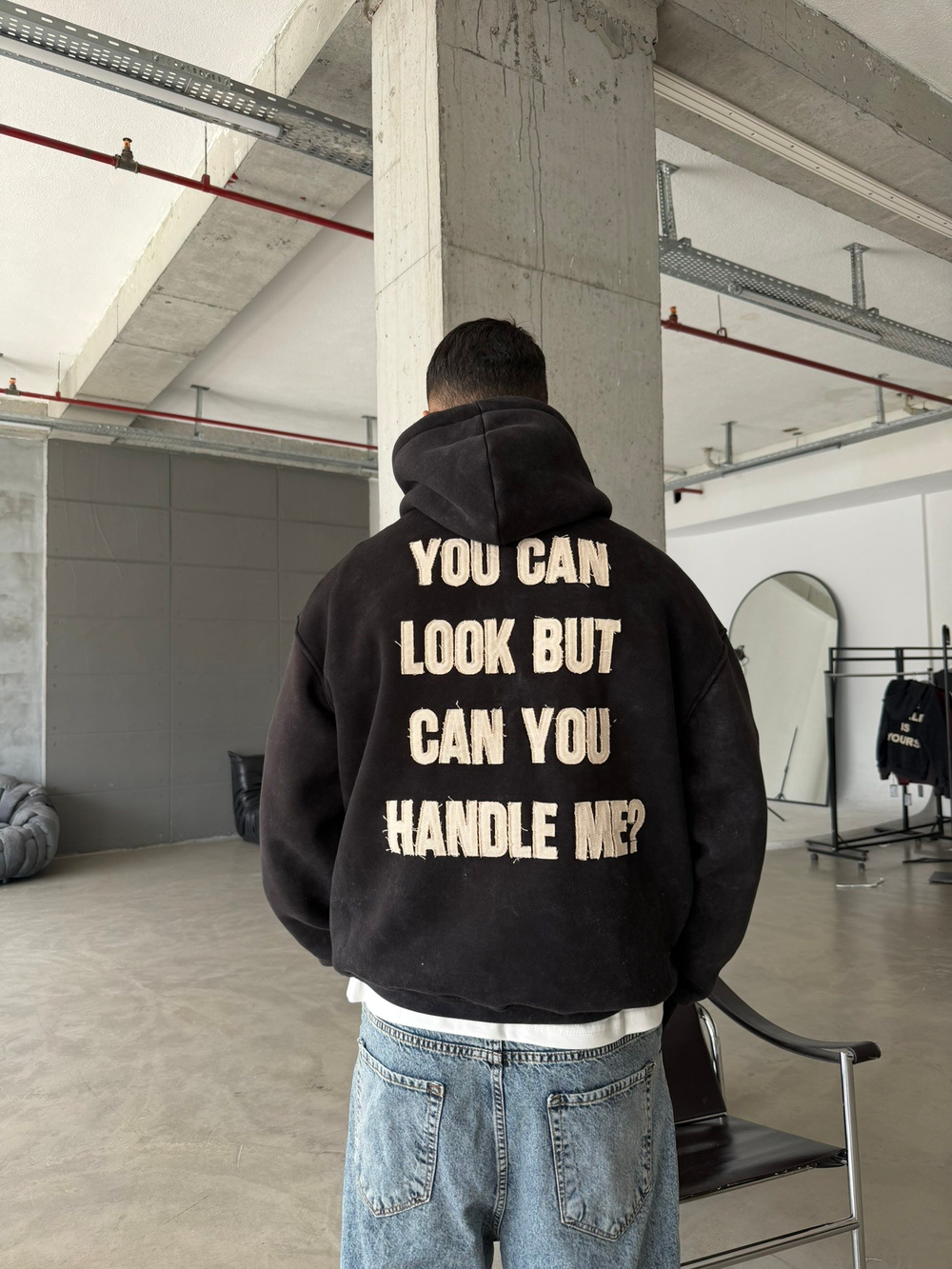 You Can Look But Acid  Yıkama Premium Hoodie
