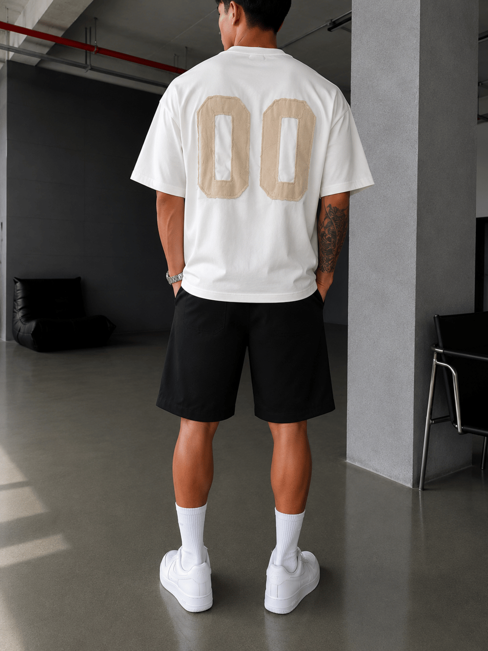 Zero 00 Pacht Detaylı Acid Yıkama T-Shirt