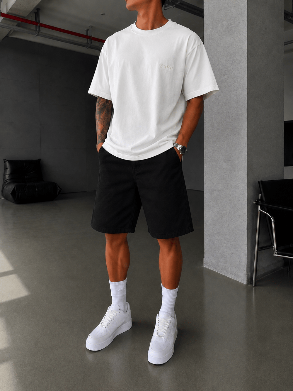 Zero 00 Pacht Detaylı Acid Yıkama T-Shirt