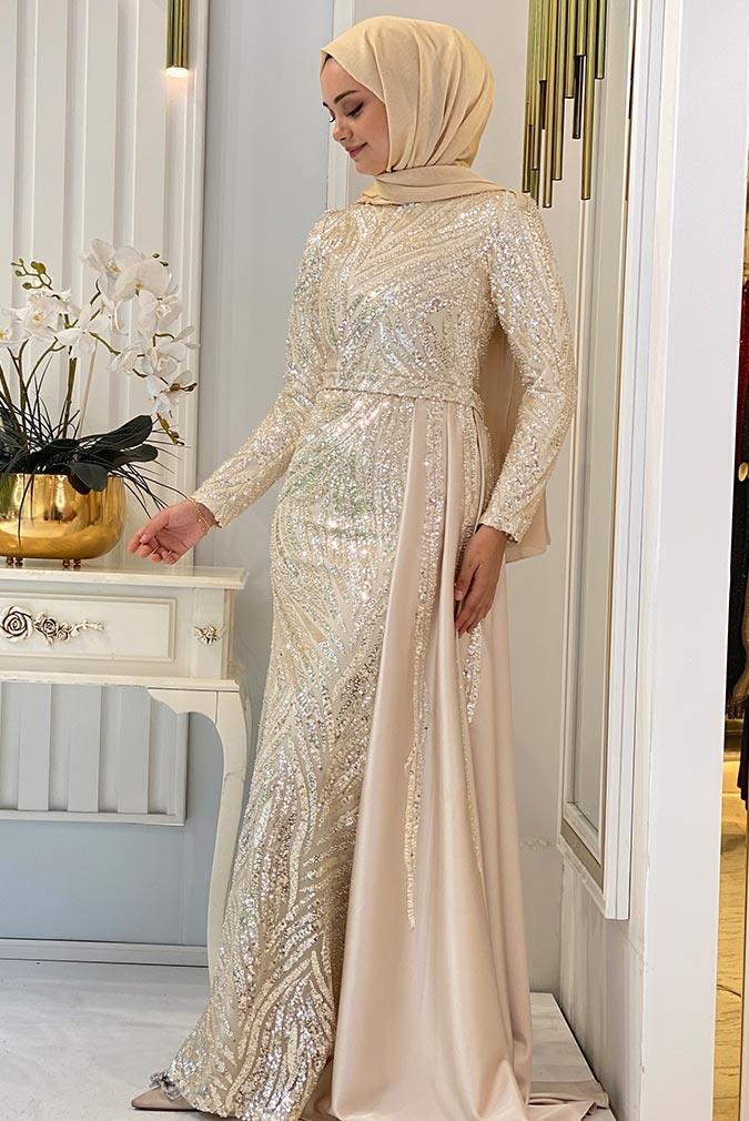 Pınar Şems Yeni Hayrunisa Abiye Gold