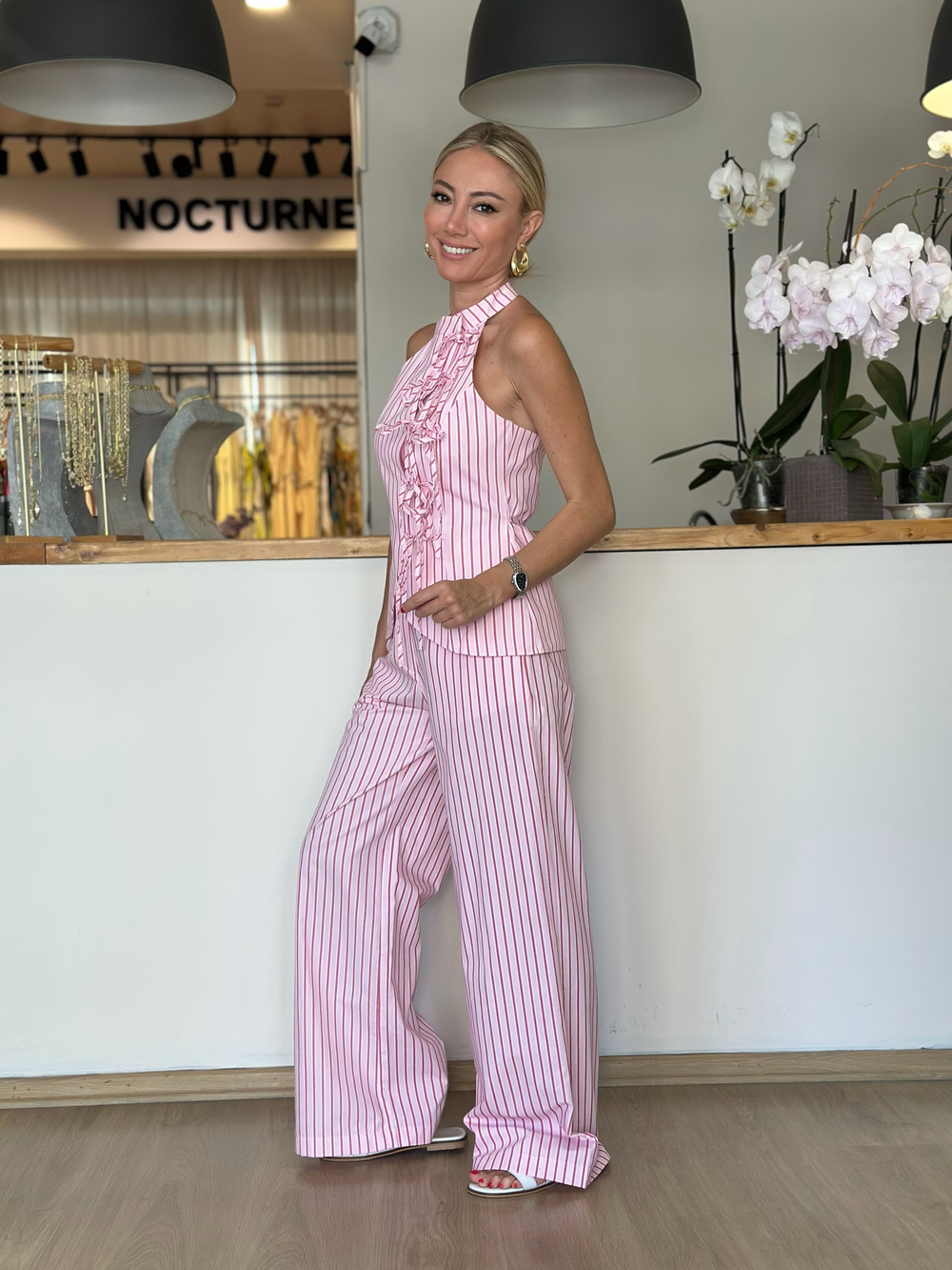 Pembe Çizgili Takım Askı00221