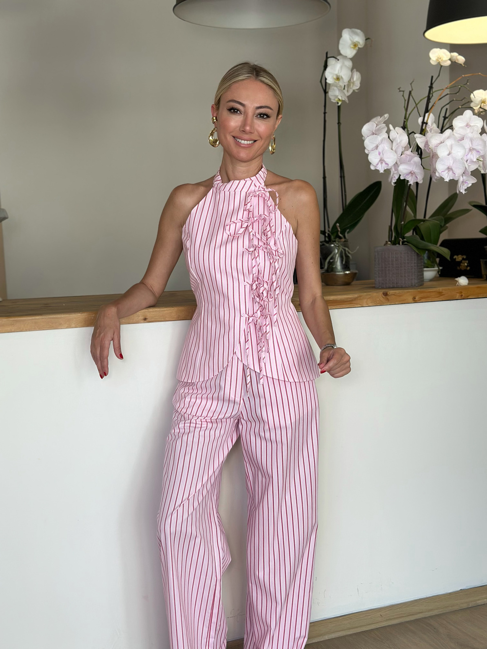 Pembe Çizgili Takım Askı00221