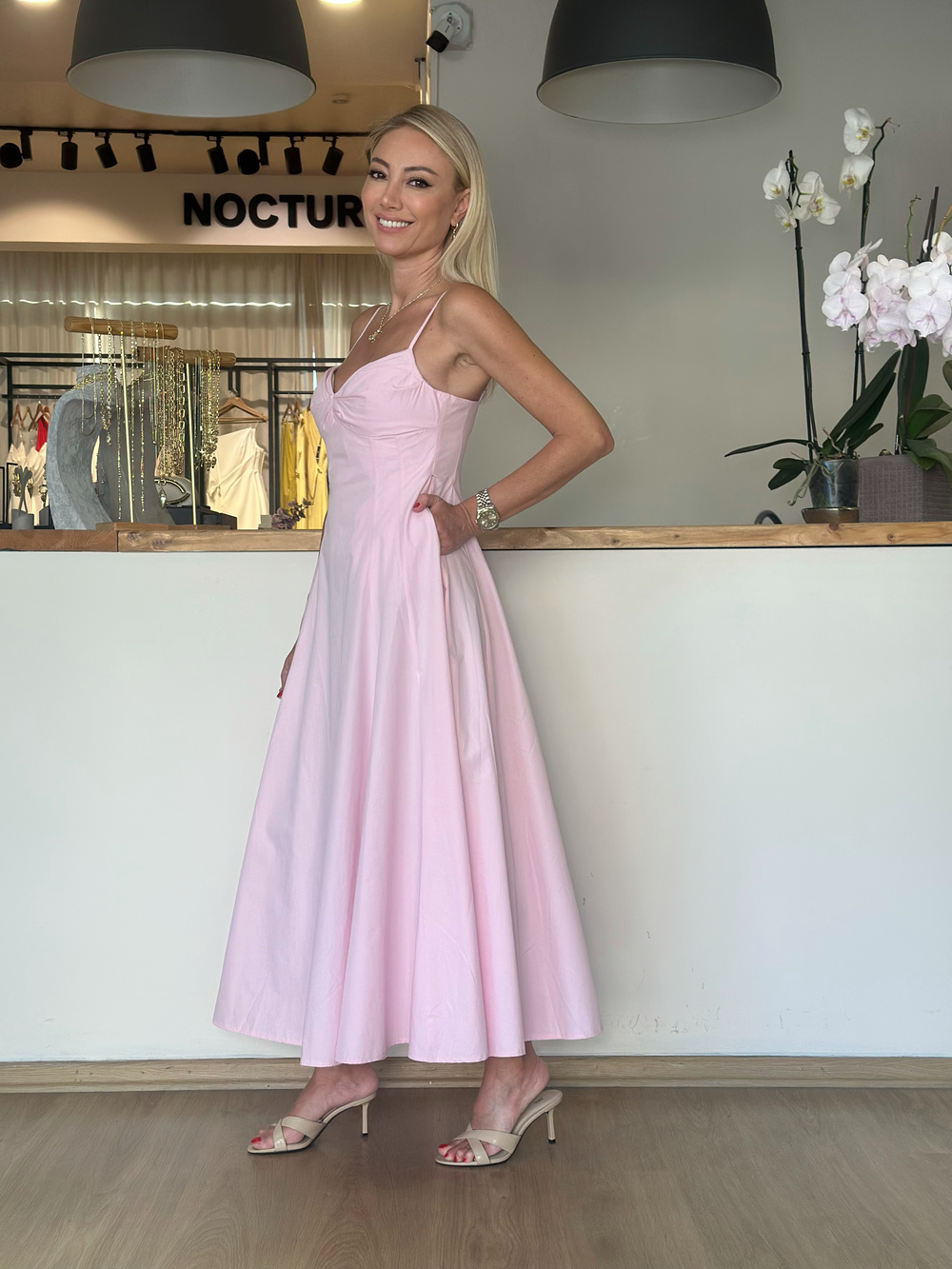 Pembe İp Askılı Elbise Askı00220