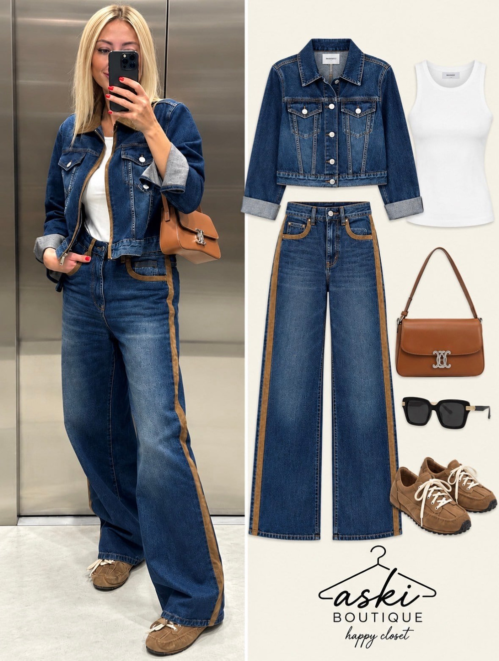 Süet Yaka Detaylı Denim Ceket Askı00371