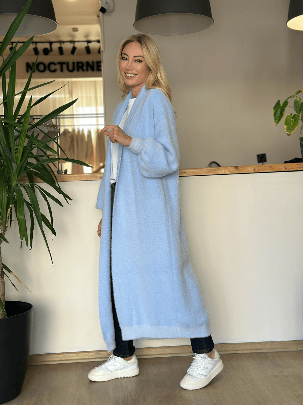 Yumoş Mavi Uzun Hırka Askı00169