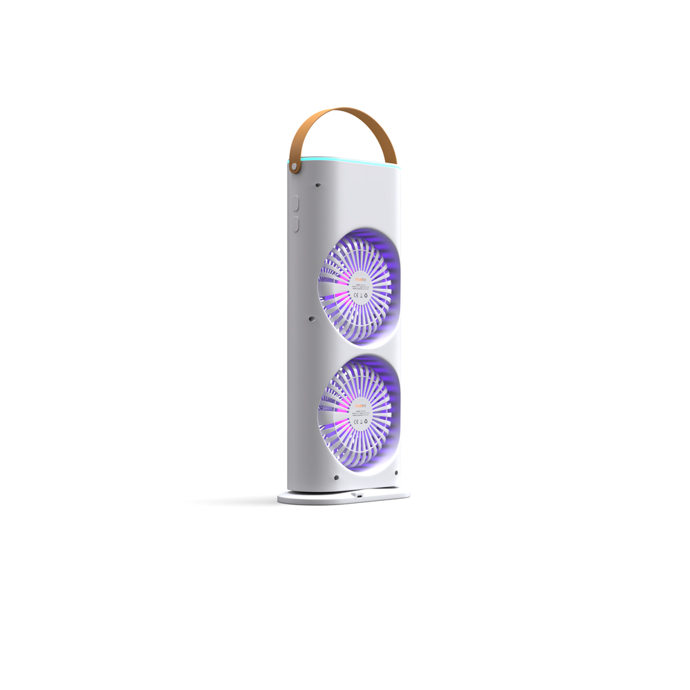 Truebo AirWind - Masaüstü Buhar Püskürtmeli Taşınabilir Şarjlı Led Işık Çift Fanlı Vantilatör
