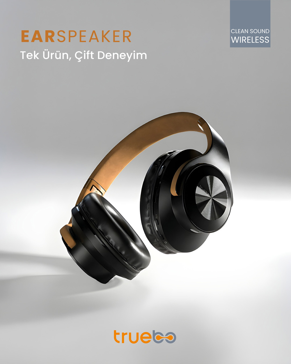 Truebo EarSpeaker Hoparlöre Dönüşebilen Kulak Üstü Bluetooth  Kulaklık 