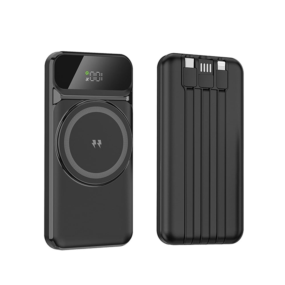 10.000mAh Manyetik Dahili Kablolu Powerbank Hızlı Şarjlı Dijital Göstergeli Taşınabilir Şarj Cihazı